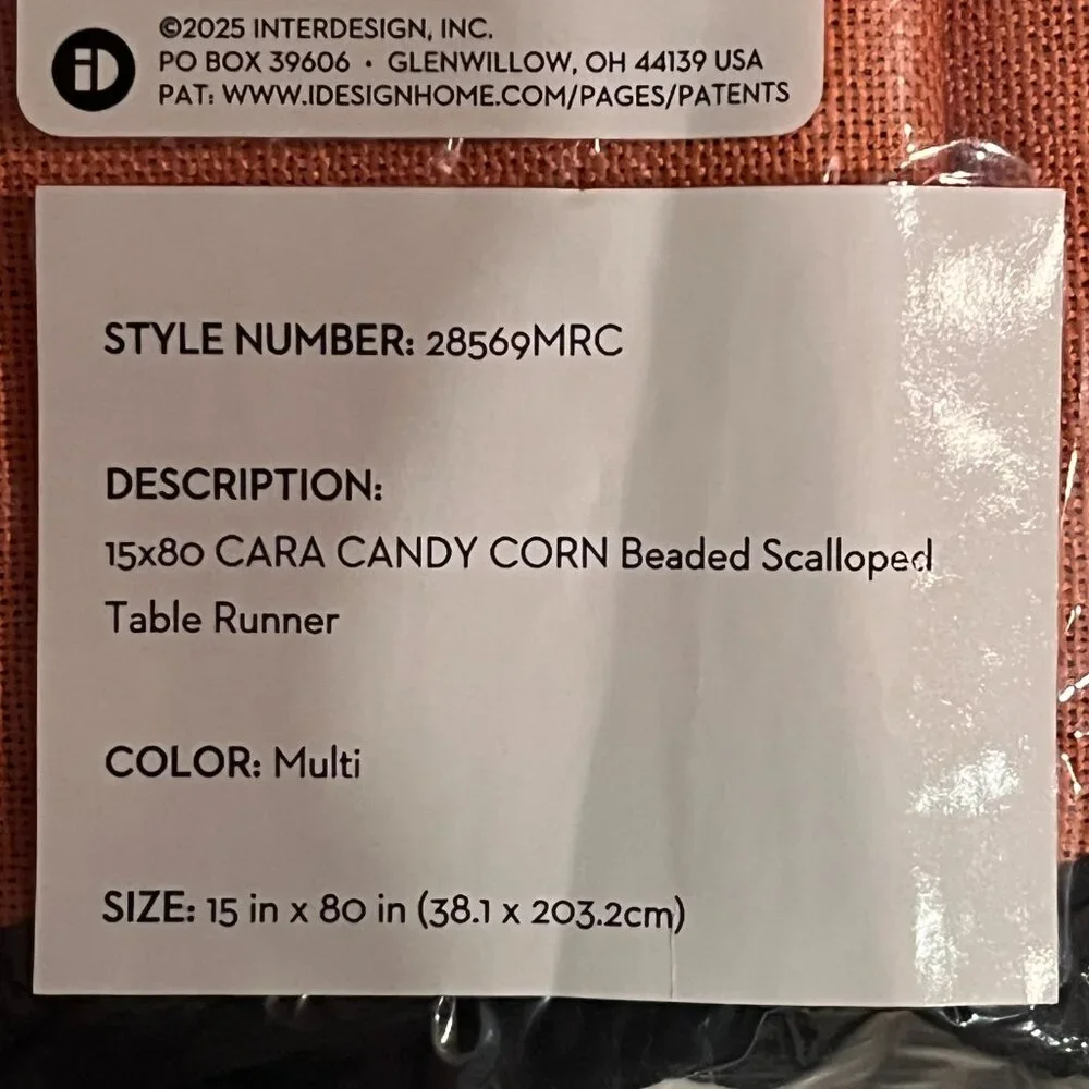 Table Runner -‎ Candy Corn Colors (Set of 2) NEW